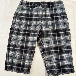 Nike Dri-Fit Tour Performance Women's Gray Plaid Golf Shorts Size 0 GUC